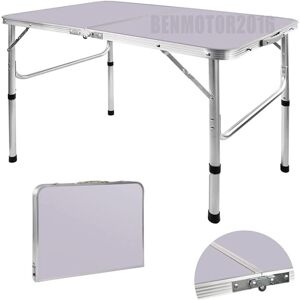 Briefness - 3ft Adjustable Portable Folding Outdoor Aluminium Camping Kitchen Work Top Table