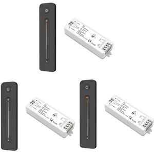 Tlily - 3X led Dimmer 12V 5V 24V 36V 8A pwm Wireless Switch with 2.4G Brightness Contact Remote for led Single Color Strip