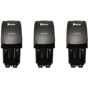 TLILY 3X Momentary Car Boat Marine led Horn Bell Rocker Switch 12V 24V Red