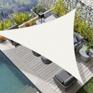 BEIJIYI 3x3x3m Triangle Waterproof Sun Shade Sail in PES Fabric with UV Protection for Outdoor, Garden, Terrace, Balcony, Beige
