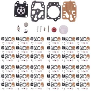 TLILY 100 SETS Carburetor Repair Kit for 40-5 44-5 32 34 26 Brush Cutter Grass Trimmer Replacement Parts