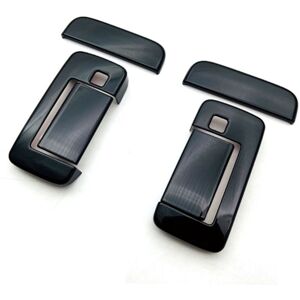 Tlily - 4Pcs Glossy Black Exterior Side Door Handle Frame Cover Trim with Smart Hole for Daihatsu atrai / hijet cargo 2022+