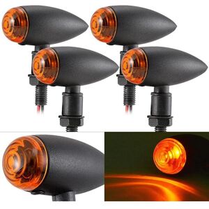 Tinor - 4pcs Universal Motorcycle led Lights Bullet Style Small Fit as Turn Signals, Daytime Running Lights, Tail Brake Lights