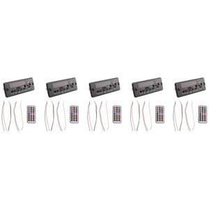 TLILY 5 Set 2X25W 50W Amplifier MP3 Player Decoder Board 5V-12V Bluetooth 5.0 Car FM Radio Module Support TF USB AUX