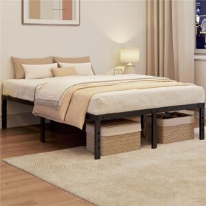 Yaheetech - 5ft King Size Metal Platform Bed Frame with Heavy Duty Steel Slat Support, Black