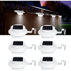 TONCHEAN 6 Pack Solar Lights Outdoor Powered by 3 LEDs IP65 Waterproof Solar Powered Lights for Fence Hallway Driveway - White