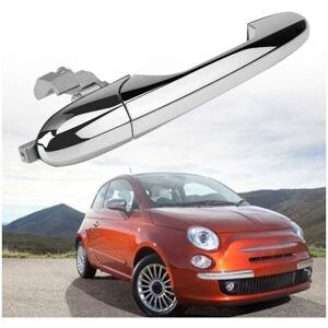 Ymyny - 68069942A Mirror Chrome Plastic Outside Door Handle Left for 500 2012-2018 (Passenger)
