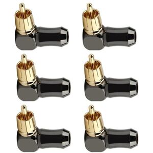 TLILY 6Pcs Connector Audio Plug Male 90 Degree Right Angle Elbow Speaker Terminal Conector for Soldering Video Cable