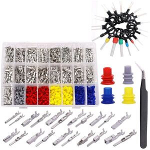 Tlily - 755Pcs Car Electrical Wire Terminal Pins Connector Kit 1/1.5/1.8/2.2/2.8/3.5mm 21Type Auto