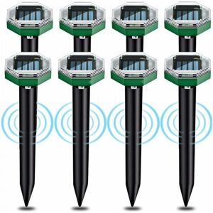 Ymyny - 8-piece solar ultrasonic mole repellent, solar ultrasonic mole repellent with IP65 waterproof, can be used in gardens, patios and lawns to