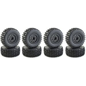 Tlily - 8Pcs 112mm 1/10 Short Course Truck Tires Tyre Wheel with 12mm Hex for Slash Arrma senton vkar 10SC rc Car