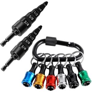 TLILY 8Pcs Swage Tool Repairing Set with Bit Holder, 5 in 1 Copper Pipe Expander Swaging Drill 1/4inch
