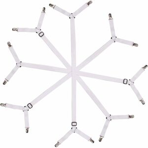 Mumu - Adjustable Triangular Bed Sheet Support Straps for a Smooth Mattress, 4 Pack, White