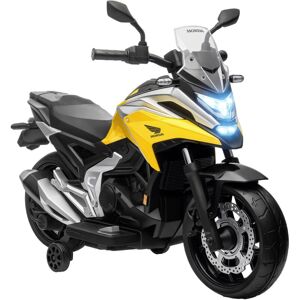 AIYAPLAY 12V Honda Licensed Kids Electric Motorbike w/ Music, Headlights, Early Education Function, for 3-6 Years Yellow
