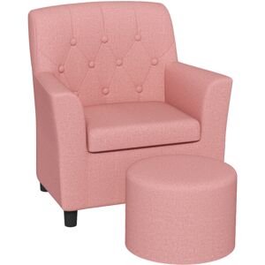 Kids Sofa Set with Footrest for Playroom Bedroom Pink - Aiyaplay