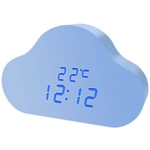 TLILY Alarm Clock Cloud Clock Bedside Snooze Small Alarm Clock Student Calendar Luminous led Voice Digital usb Home Clock-Blue