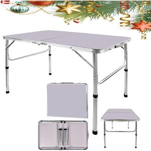 DAY PLUS Aluminium Folding Table Step Up Stool Camping Outdoor Indoor Picnic Party BBQ 906067cm