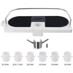 ZVD Aluminum Alloy Adjustable Rod Telescopic Shower Holder, No Drilling Bathroom Shower Holder, Shower Soap Dish, Shampoo Holder, Diameter 19-25mm