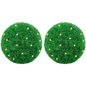 Artificial Boxwood Balls with led Lights 2 pcs Green 52 cm Vidaxl