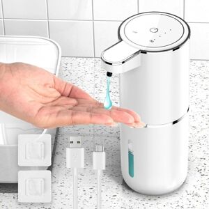 Automatic Soap Dispenser, 380ml Infrared Motion Sensor Soap Dispenser Wall Mounted usb Rechargeable IPX5 Waterproof Suitable for Kitchen Bathroom Mumu