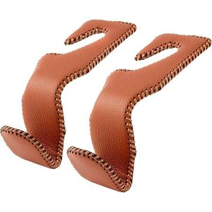Ymyny - Brown) 2 Pack Car Headrest Hooks, Seat Organizer, Leather Coat Hanger Holder for Hanging Purses, Bags and Coats mumu