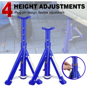 Dayplus - Capacity 3 Ton Tonne Folding Support Floor Axle Jack Stand Stands Heavy Duty X2