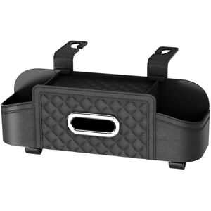 Tlily - Car Seat Back Storage Box Multifunctional Auto Tissue Universal Backseat Water Cup Holder Hanging Organizer Black