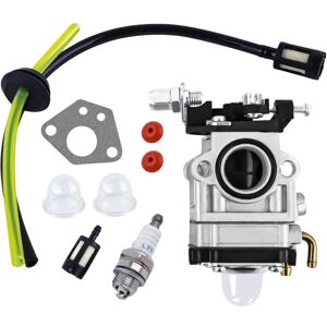 IKODM Carburetor for 52CC 49CC 43CC Brush Cutter Engine, Carb Kit with Gasket, Hose, Spark Plug and Fuel Filter
