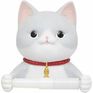 HOOPZI Creative Cat Toilet Paper Holder, Suitable for Bathroom or Kitchen, Wall-Mounted, Non-Punched, Toilet Paper Roll Tube Holder Toilet Paper Holder
