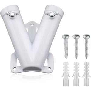 COOCHEER Double Flag Pole Bracket, Heavy Duty Aluminum Alloy V-Shaped Wall Mounted Flag Bracket, Windproof Flag Bracket