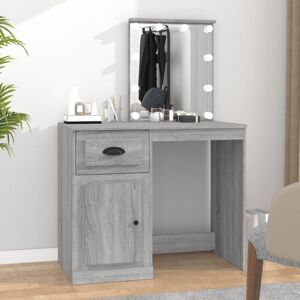 Bonnevie - Dressing Table,Vanity Table with led Grey Sonona 90x50x132.5 cm Engineered Wood VSVS1616860