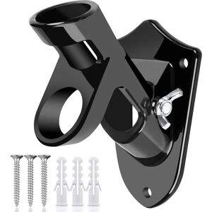 Cyslmuk - Flag Pole Bracket - Aluminum - 25mm - with Plug - Domestic Flag Pole Bracket - Black - Wall Mounted Flag Pole
