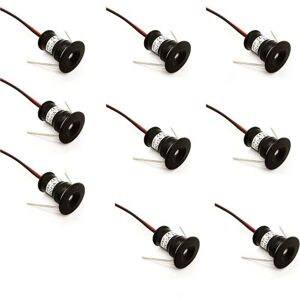 Ymyny - fliti Black 9 Pack Mini led Spotlights 12V 1W Recessed Ceiling Spotlights for Kitchen Stairwell Cabinet Hallway diy Lighting Warm White Cool