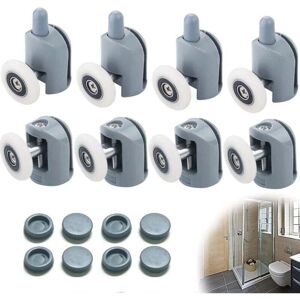 YMYNY Fliti Sliding Shower Door Rollers, 8 Pack Shower Door Rollers, 23mm Shower Door Rollers, Shower Cabin Rollers for Bathroom, 4 Upper and 4 Lower