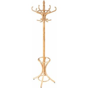 Casart - Floor Standing Coat Jacket Stand Solid Wood Hanger with Umbrella Rack