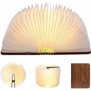 Tonchean - Folding Book Light Mid-Autumn Festival Gift usb Rechargeable Night Light Wooden Led Page Turning Book Light
