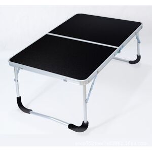 SJQKA Folding camping table with metal frame, wooden top and safety lock, black, 62 x 42 x 28 cm
