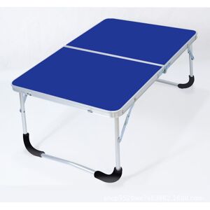 SJQKA Folding camping table with metal frame, wooden top and safety lock, blue, 62 x 42 x 28 cm