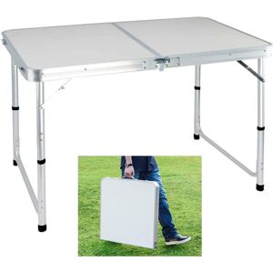 DAYPLUS Folding Table 4ft Heavy Duty Fold in Half Table with Carry Handle for Camping Buffet Wedding Market Garden Party Picnic Trestle Indoor Outdoor,
