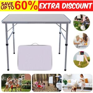 Briefness - Folding Table Portable Fold Up Tables Camping Garden Party Trestle Dinner Table