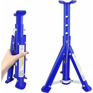 Briefness - For Honda Toyota Audi 3 Tonne Capacity Axle Stands Foldable Adjustable Height Steel Durable Strong Ratchet Type Jack Stands Pair of 2