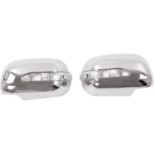 TLILY For Toyota Hilux Vigo 2005-2011 Silver Chrome Rearview Side Door Mirror Cover Cap With LED Turn Signal Light Lamp