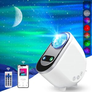 SJQKA Galaxy Aurora Projector, 3 in 1 LED Northern Lights Starlight Projector, 6 White Noise Starlight Moonlight with Bluetooth Speaker