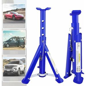 Briefness - Heavy Duty Axle Jack Stands 3 Tonne Load Capacity, Folding 4 Stages Height Adjustment 290mm to 408mm, for Car Lifting Repair
