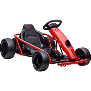Homcom - 24V Electric Go Kart for Kids, Drifting Ride-On Go Kart for 8-12 Years Red