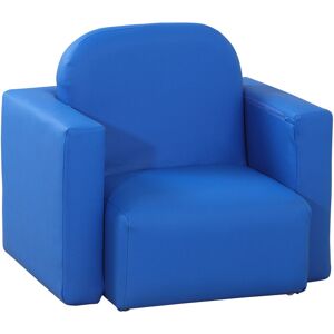 Homcom - Kids Mini Sofa Armchair Seat 2 In 1 Table Chair Set for 3 years Blue