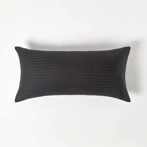Homescapes - Black Continental Egyptian Cotton Pillowcase 330 Thread Count, 80 x 80 cm - Black