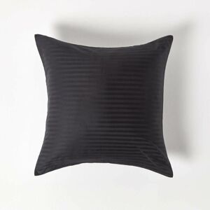 Homescapes - Black Continental Egyptian Cotton Pillowcase 330 Thread Count, 60 x 60 cm - Black