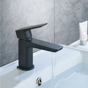Nes Home - Astra Modern Matte Black Cloakroom Basin Single Lever Tap