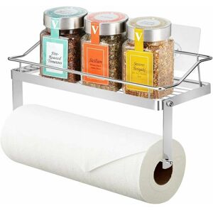 HOOPZI Kitchen roll holder Toilet roll holder with shelf Wallpaper roll holder for kitchen, toilet, bathroom, sticker without drilling, in stainless steel